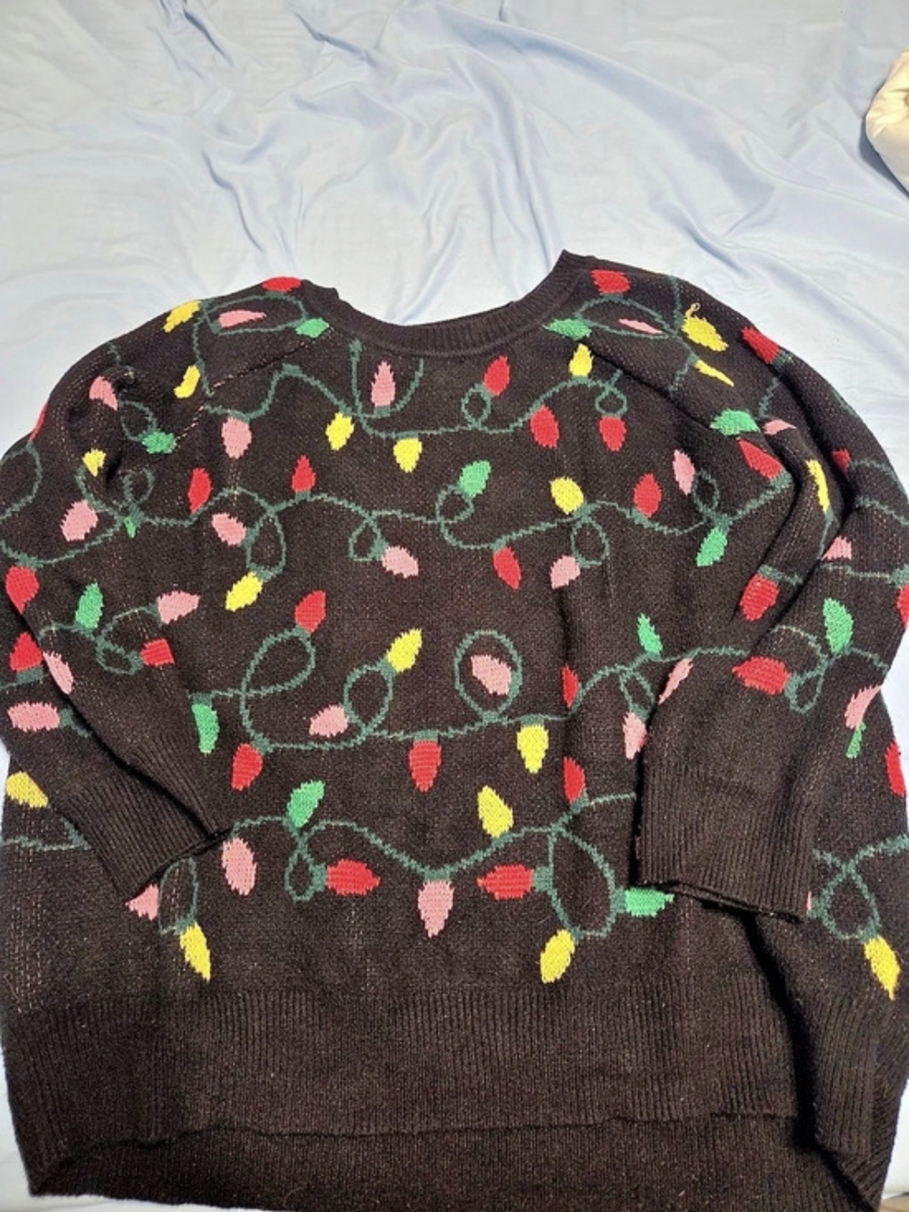 Torrid Christmas Lights Pullover Sweater Knit Sweater in Black